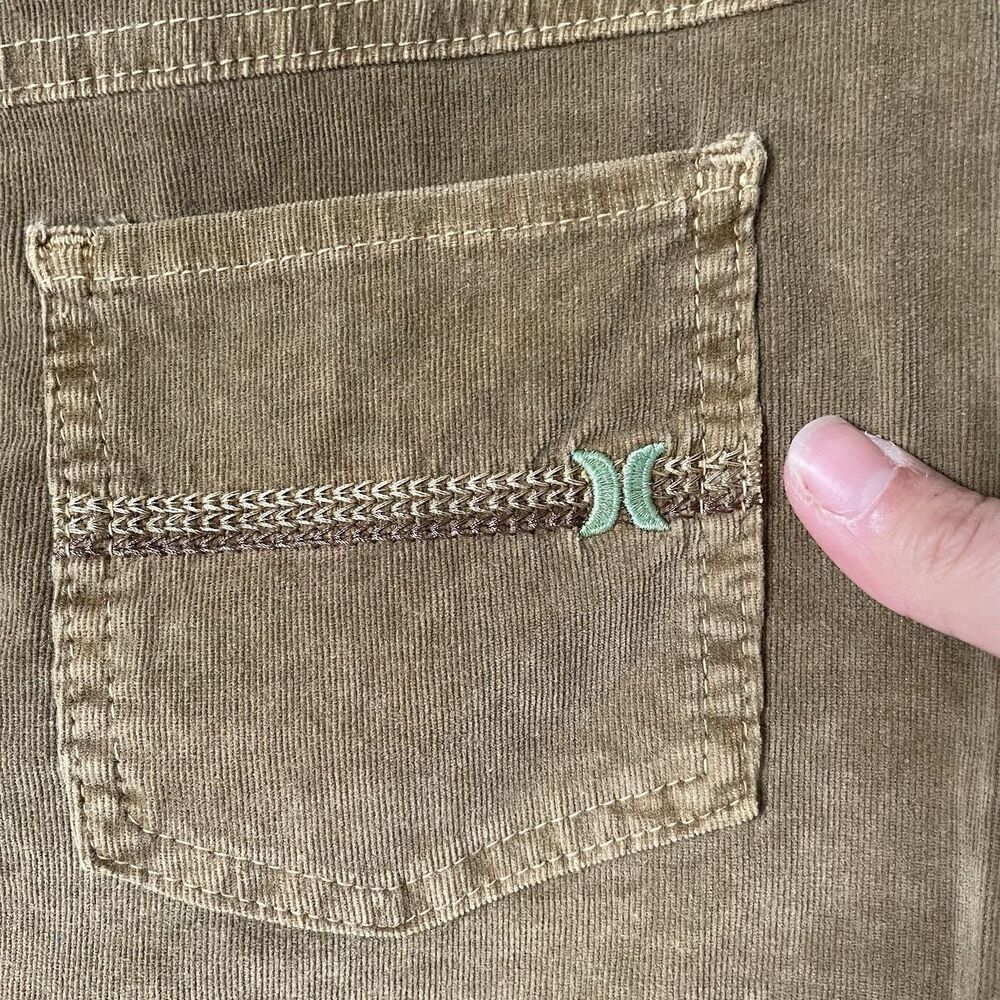 Vintage Hurley y2k 2000's Micro Mini Skirt Low-Rise Corduroy Green Junior's 5 - Picture 9 of 12